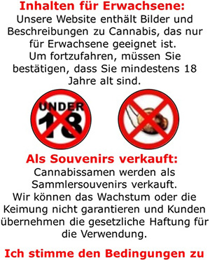 Cannabissamen werden als Souvenirs verkauft, ohne Garantie auf Wachstums- oder Keimraten